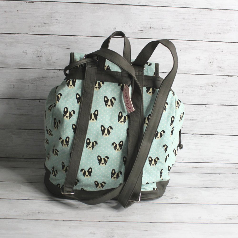 Candie's Women's Canvas Backpack Bucket Handbag Boston Terrier Dogs - Picture 5 of 7